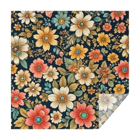 Pioneer Flower Floral Print Pattern Square Tablecloth,Waterproof Square Table Cover,Wipeable Spillproof Washable Table Cover for Home Kitchen Party Decor 52"x52"(132x132cm)