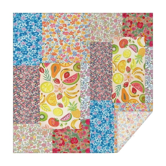 Pioneer Flower Floral Print Pattern Square Tablecloth,Waterproof Square Table Cover,Wipeable Spillproof Washable Table Cover for Home Kitchen Party Decor 42"X42"(107x107cm)