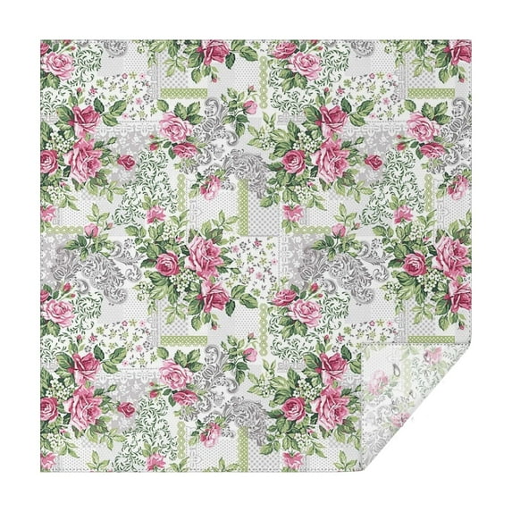 Pioneer Flower Floral Print Pattern Square Tablecloth,Waterproof Square Table Cover,Wipeable Spillproof Washable Table Cover for Home Kitchen Party Decor 42"X42"(107x107cm)