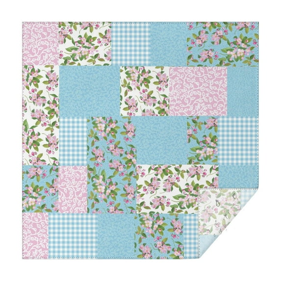 Pioneer Flower Floral Print Pattern Square Tablecloth,Waterproof Square Table Cover,Wipeable Spillproof Washable Table Cover for Home Kitchen Party Decor 52"x52"(132x132cm)