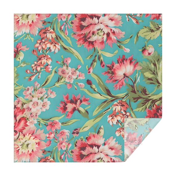 Pioneer Flower Floral Print Pattern Square Tablecloth,Waterproof Square Table Cover,Wipeable Spillproof Washable Table Cover for Home Kitchen Party Decor 42"X42"(107x107cm)