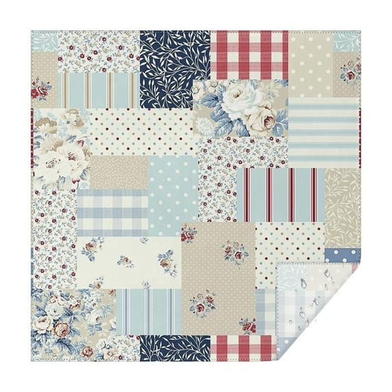 Pioneer Flower Floral Print Pattern Square Tablecloth,Waterproof Square Table Cover,Wipeable Spillproof Washable Table Cover for Home Kitchen Party Decor 42"X42"(107x107cm)