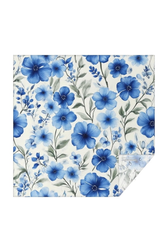 Pioneer Flower Floral Print Pattern Square Tablecloth,Waterproof Square Table Cover,Wipeable Spillproof Washable Table Cover for Home Kitchen Party Decor 42"X42"(107x107cm)