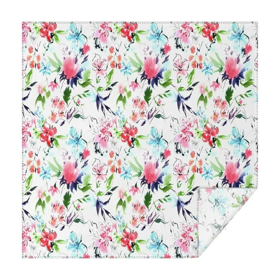 Pioneer Flower Floral Print Pattern Square Tablecloth,Waterproof Square Table Cover,Wipeable Spillproof Washable Table Cover for Home Kitchen Party Decor 52"x52"(132x132cm)
