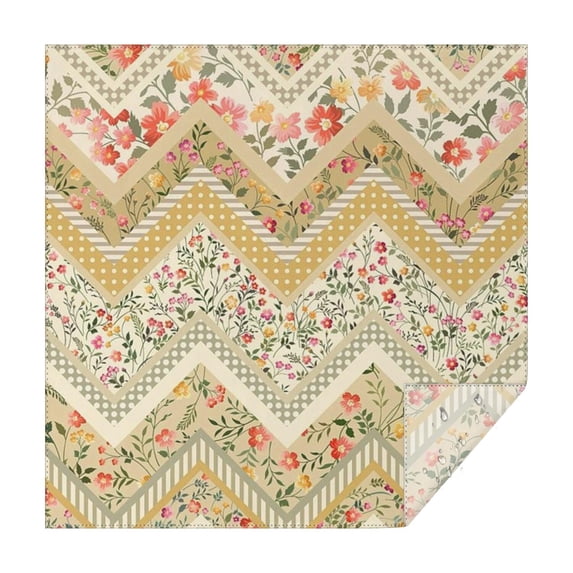Pioneer Flower Floral Print Pattern Square Tablecloth,Waterproof Square Table Cover,Wipeable Spillproof Washable Table Cover for Home Kitchen Party Decor 52"x52"(132x132cm)