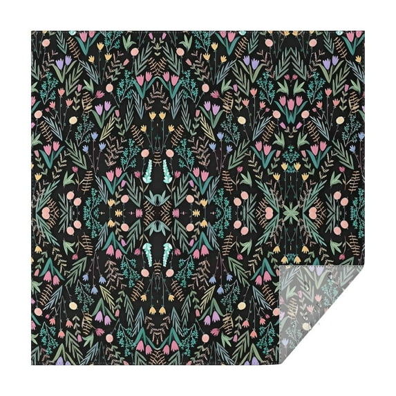 Pioneer Flower Floral Print Pattern Square Tablecloth,Waterproof Square Table Cover,Wipeable Spillproof Washable Table Cover for Home Kitchen Party Decor 52"x52"(132x132cm)