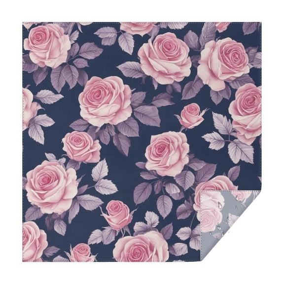 Pioneer Flower Floral Print Pattern Square Tablecloth,Waterproof Square Table Cover,Wipeable Spillproof Washable Table Cover for Home Kitchen Party Decor 52"x52"(132x132cm)