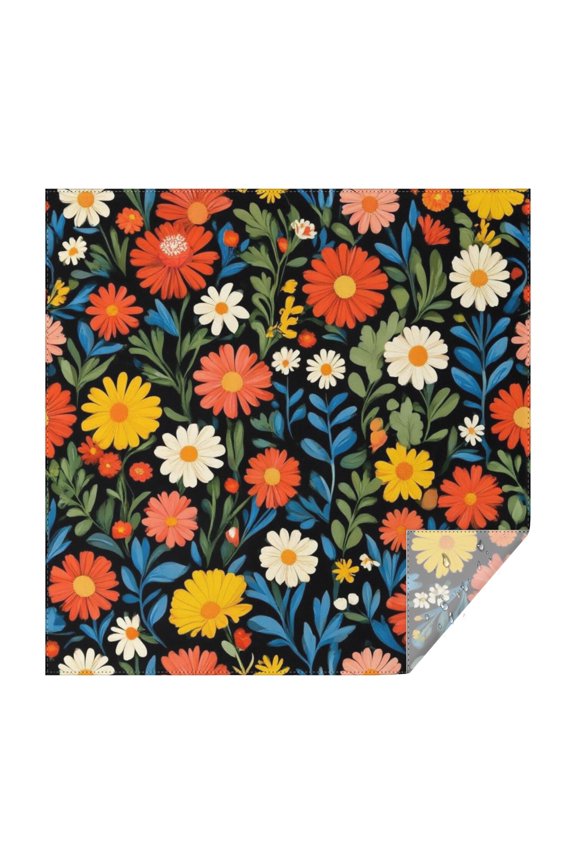 Pioneer Flower Floral Print Pattern Square Tablecloth,Waterproof Square Table Cover,Wipeable Spillproof Washable Table Cover for Home Kitchen Party Decor 42"X42"(107x107cm)
