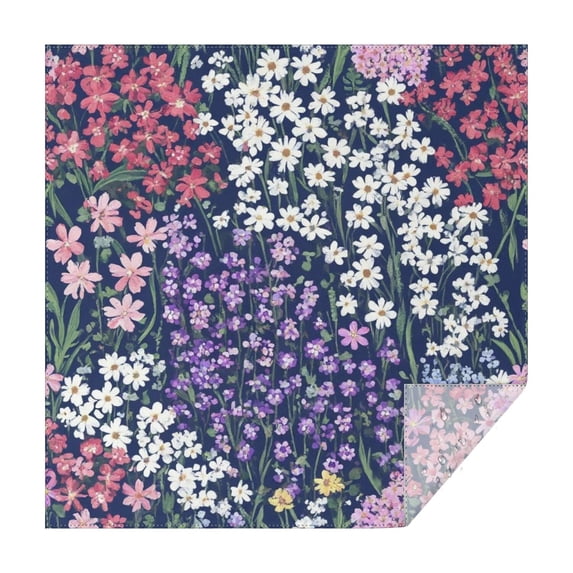 Pioneer Flower Floral Print Pattern Square Tablecloth,Waterproof Square Table Cover,Wipeable Spillproof Washable Table Cover for Home Kitchen Party Decor 42"X42"(107x107cm)