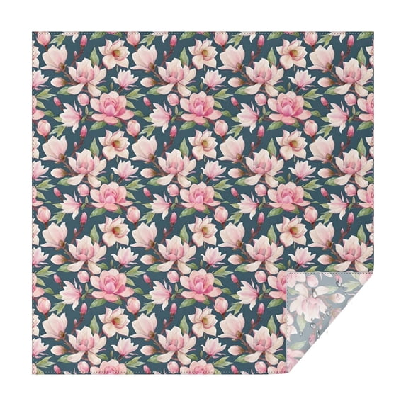 Pioneer Flower Floral Print Pattern Square Tablecloth,Waterproof Square Table Cover,Wipeable Spillproof Washable Table Cover for Home Kitchen Party Decor 52"x52"(132x132cm)
