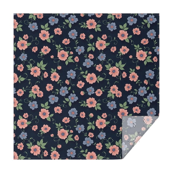 Pioneer Flower Floral Print Pattern Square Tablecloth, Waterproof Wipeable Spillproof Washable Table Cover for Home Kitchen Party and Daily Decor 42"x42"
