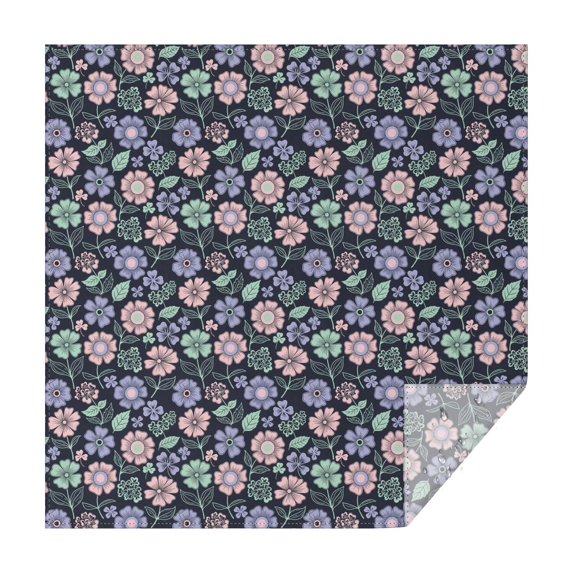Pioneer Flower Floral Print Pattern Square Tablecloth, Waterproof Wipeable Spillproof Washable Table Cover for Home Kitchen Party and Daily Decor 42"x42"