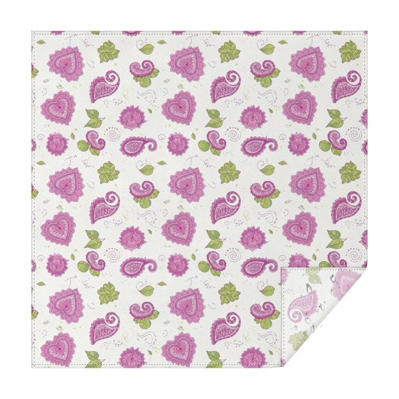 Pioneer Flower Floral Print Pattern Square Tablecloth, Waterproof Wipeable Spillproof Washable Table Cover for Home Kitchen Party and Daily Decor 42"x42"