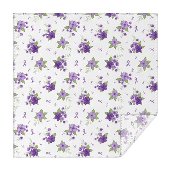 Pioneer Flower Floral Print Pattern Square Tablecloth, Waterproof Wipeable Spillproof Washable Table Cover for Home Kitchen Party and Daily Decor 42"x42"