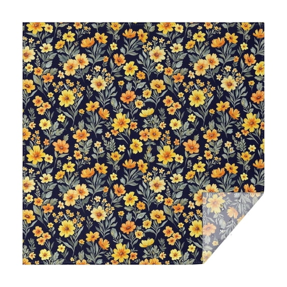 Pioneer Flower Floral Print Pattern Square Tablecloth, Waterproof Wipeable Spillproof Washable Table Cover for Home Kitchen Party and Daily Decor 42"x42"