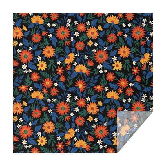 Pioneer Flower Floral Print Pattern Square Tablecloth, Waterproof Wipeable Spillproof Washable Table Cover for Home Kitchen Party and Daily Decor 42"x42"