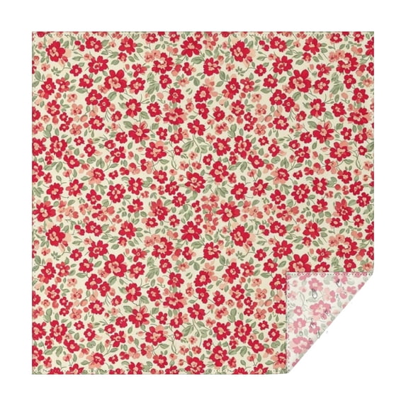 Pioneer Flower Floral Print Pattern Square Tablecloth, Waterproof Wipeable Spillproof Washable Table Cover for Home Kitchen Party and Daily Decor 42"x42"