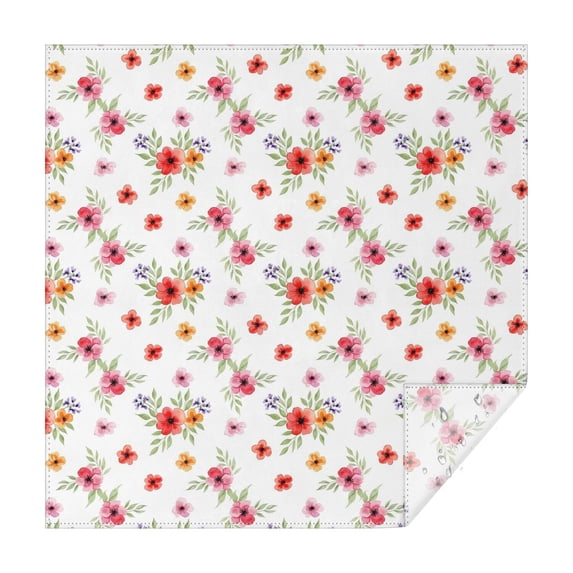 Pioneer Flower Floral Print Pattern Square Tablecloth, Waterproof Wipeable Spillproof Washable Table Cover for Home Kitchen Party and Daily Decor 42"x42"