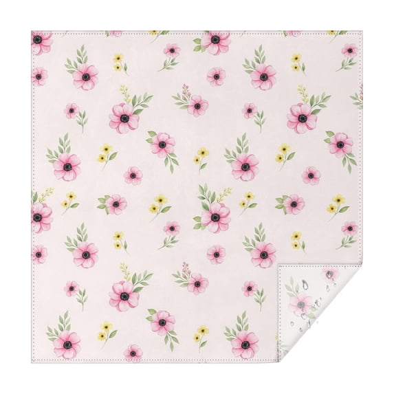 Pioneer Flower Floral Print Pattern Square Tablecloth, Waterproof Wipeable Spillproof Washable Table Cover for Home Kitchen Party and Daily Decor 52"x52"
