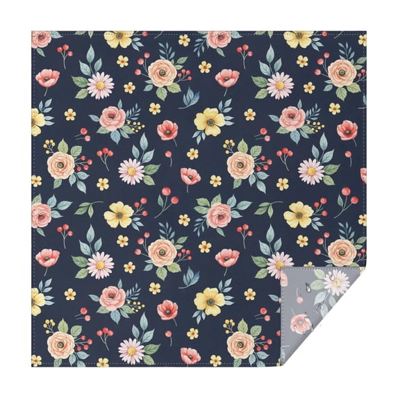 Pioneer Flower Floral Print Pattern Square Tablecloth, Waterproof Wipeable Spillproof Washable Table Cover for Home Kitchen Party and Daily Decor 52"x52"