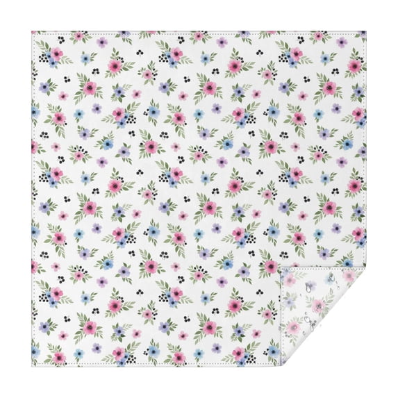 Pioneer Flower Floral Print Pattern Square Tablecloth, Waterproof Wipeable Spillproof Washable Table Cover for Home Kitchen Party and Daily Decor 52"x52"