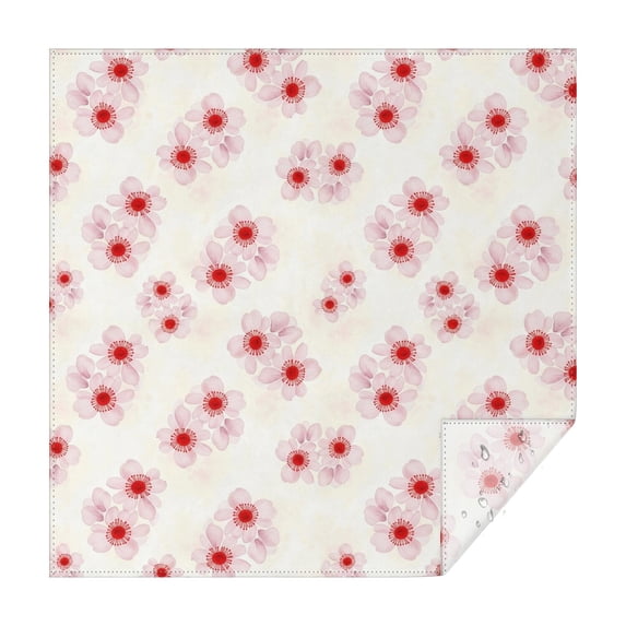 Pioneer Flower Floral Print Pattern Square Tablecloth, Waterproof Wipeable Spillproof Washable Table Cover for Home Kitchen Party and Daily Decor 52"x52"