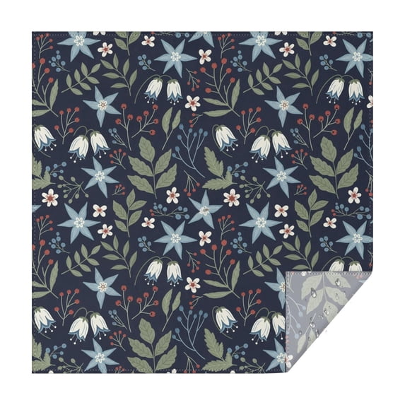 Pioneer Flower Floral Print Pattern Square Tablecloth, Waterproof Wipeable Spillproof Washable Table Cover for Home Kitchen Party and Daily Decor 60"x60"