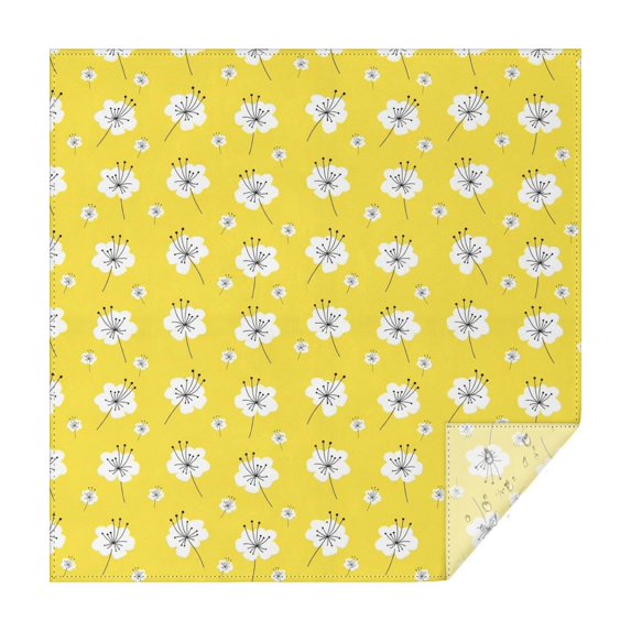 Pioneer Flower Floral Print Pattern Square Tablecloth, Waterproof Wipeable Spillproof Washable Table Cover for Home Kitchen Party and Daily Decor 60"x60"