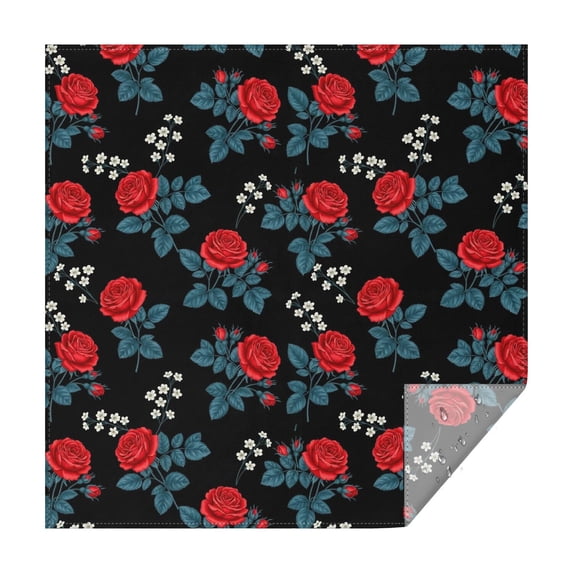 Pioneer Flower Floral Print Pattern Square Tablecloth, Waterproof Wipeable Spillproof Washable Table Cover for Home Kitchen Party and Daily Decor 60"x60"