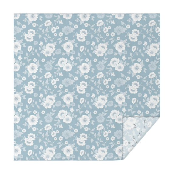 Pioneer Flower Floral Print Pattern Square Tablecloth, Waterproof Wipeable Spillproof Washable Table Cover for Home Kitchen Party and Daily Decor 60"x60"