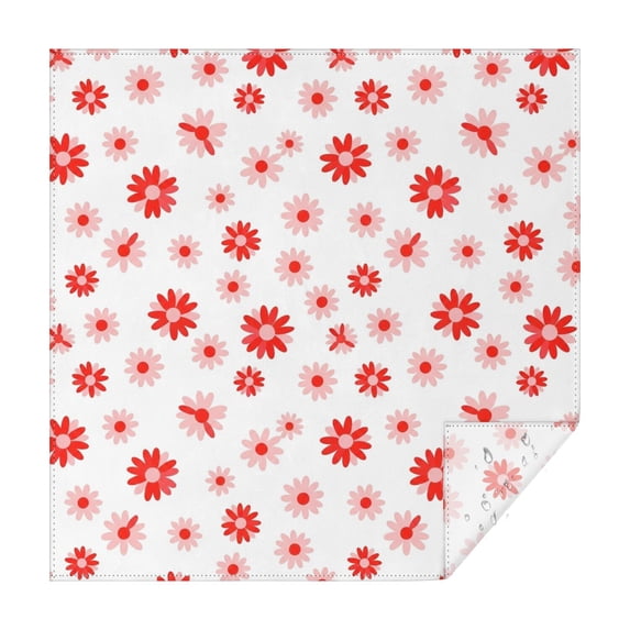 Pioneer Flower Floral Print Pattern Square Tablecloth, Waterproof Wipeable Spillproof Washable Table Cover for Home Kitchen Party and Daily Decor 60"x60"