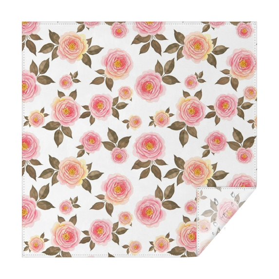 Pioneer Flower Floral Print Pattern Square Tablecloth, Waterproof Wipeable Spillproof Washable Table Cover for Home Kitchen Party and Daily Decor 60"x60"