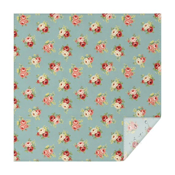 Pioneer Flower Floral Print Pattern Square Tablecloth, Waterproof Wipeable Spillproof Washable Table Cover for Home Kitchen Party and Daily Decor 60"x60"