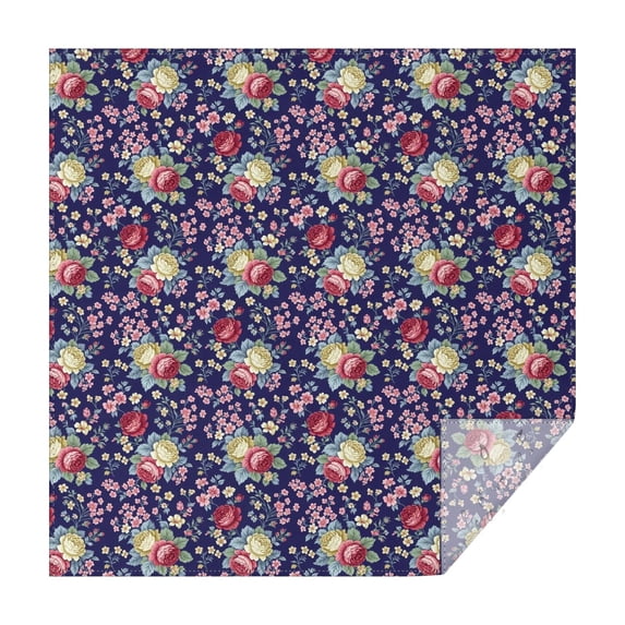 Pioneer Flower Floral Print Pattern Square Tablecloth, Waterproof Wipeable Spillproof Washable Table Cover for Home Kitchen Party and Daily Decor 60"x60"