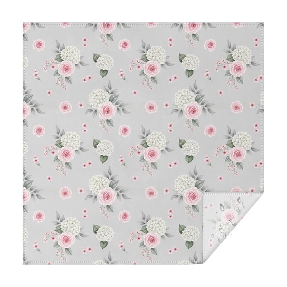 Pioneer Flower Floral Print Pattern Square Tablecloth, Waterproof Wipeable Spillproof Washable Table Cover for Home Kitchen Party and Daily Decor 60"x60"