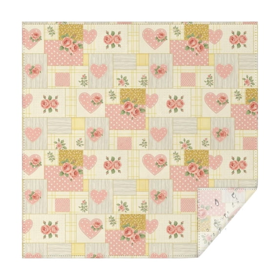 Pioneer Flower Floral Print Pattern Square Tablecloth, Waterproof Wipeable Spillproof Washable Table Cover for Home Kitchen Party and Daily Decor 60"x60"