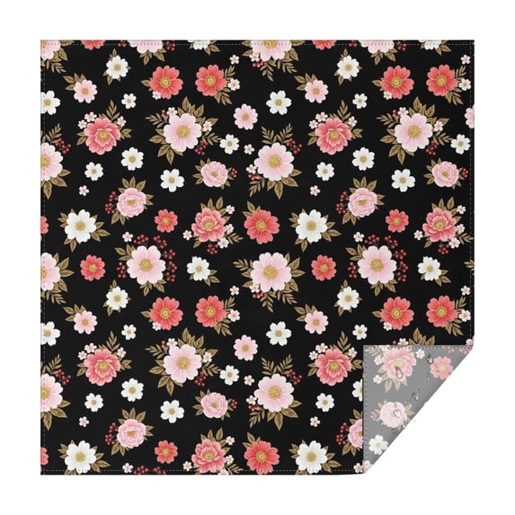 Pioneer Flower Floral Print Pattern Square Tablecloth, Waterproof Wipeable Spillproof Washable Table Cover for Home Kitchen Party and Daily Decor 60"x60"