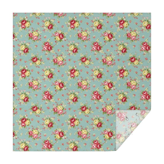 Pioneer Flower Floral Print Pattern Square Tablecloth, Waterproof Wipeable Spillproof Washable Table Cover for Home Kitchen Party and Daily Decor 60"x60"