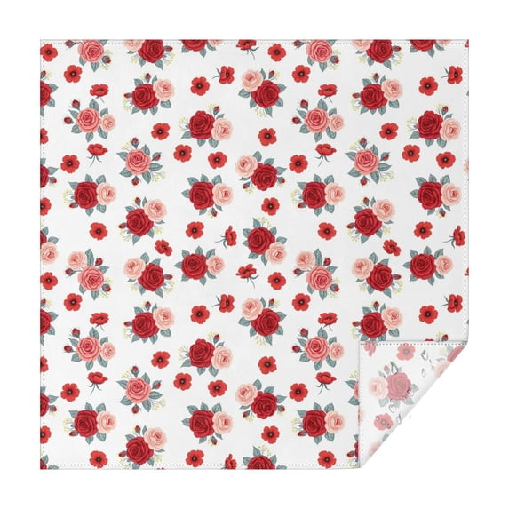 Pioneer Flower Floral Print Pattern Square Tablecloth, Waterproof Wipeable Spillproof Washable Table Cover for Home Kitchen Party and Daily Decor 60"x60"