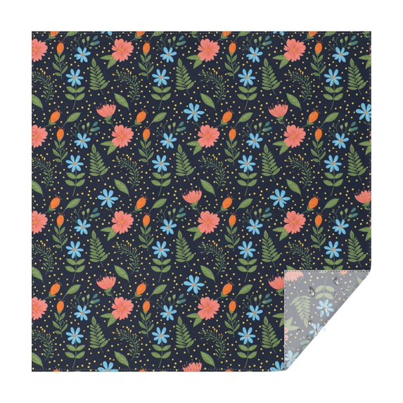 Pioneer Flower Floral Print Pattern Square Tablecloth, Waterproof Wipeable Spillproof Washable Table Cover for Home Kitchen Party Decor, 42"x42"