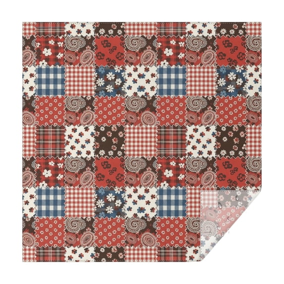Pioneer Flower Floral Print Pattern Square Tablecloth, Waterproof Wipeable Spillproof Washable Table Cover for Home Kitchen Party Decor, 42"x42"