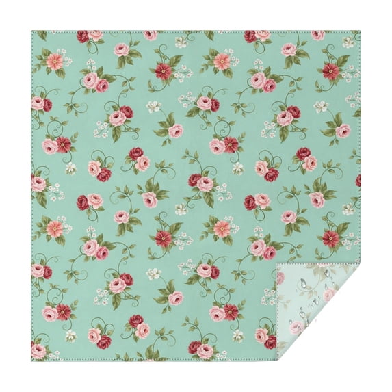 Pioneer Flower Floral Print Pattern Square Tablecloth, Waterproof Wipeable Spillproof Washable Table Cover for Home Kitchen Party Decor, 42"x42"