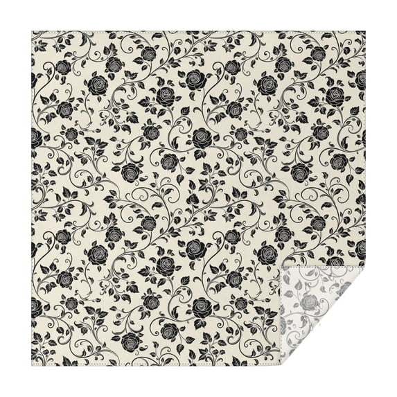 Pioneer Flower Floral Print Pattern Square Tablecloth, Waterproof Wipeable Spillproof Washable Table Cover for Home Kitchen Party Decor, 42"x42"