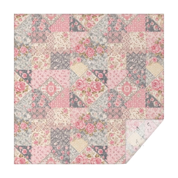 Pioneer Flower Floral Print Pattern Square Tablecloth, Waterproof Wipeable Spillproof Washable Table Cover for Home Kitchen Party Decor, 42"x42"