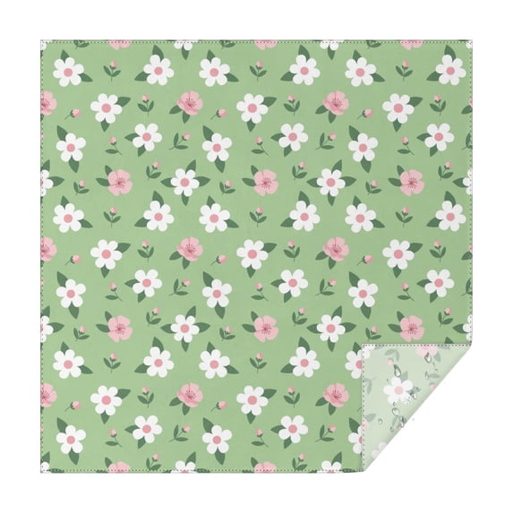 Pioneer Flower Floral Print Pattern Square Tablecloth, Waterproof Wipeable Spillproof Washable Table Cover for Home Kitchen Party Decor, 42"x42"