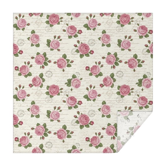 Pioneer Flower Floral Print Pattern Square Tablecloth, Waterproof Wipeable Spillproof Washable Table Cover for Home Kitchen Party Decor, 42"x42"