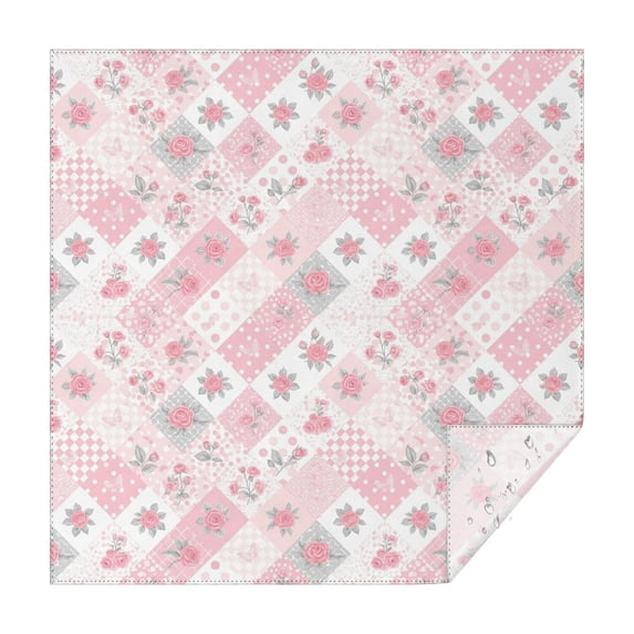 Pioneer Flower Floral Print Pattern Square Tablecloth, Waterproof Wipeable Spillproof Washable Table Cover for Home Kitchen Party Decor, 42"x42"