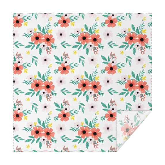 Pioneer Flower Floral Print Pattern Square Tablecloth, Waterproof Wipeable Spillproof Washable Table Cover for Home Kitchen Party Decor, 42"x42"