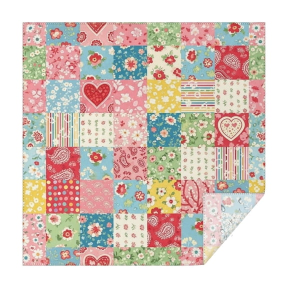 Pioneer Flower Floral Print Pattern Square Tablecloth, Waterproof Wipeable Spillproof Washable Table Cover for Home Kitchen Party Decor, 42"x42"