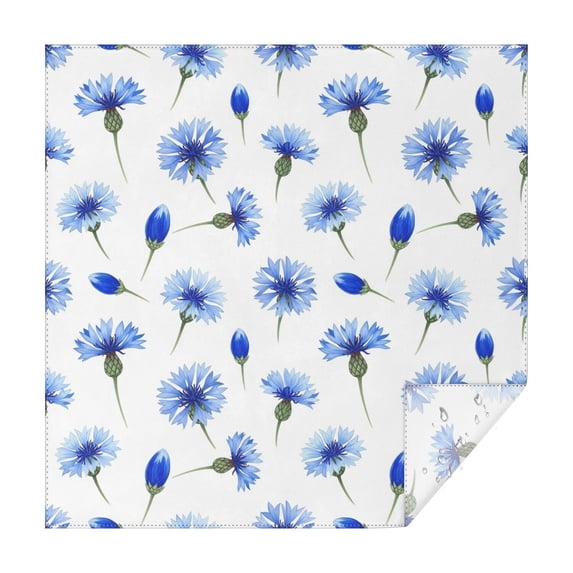 Pioneer Flower Floral Print Pattern Square Tablecloth, Waterproof Wipeable Spillproof Washable Table Cover for Home Kitchen Party Decor, 42"x42"